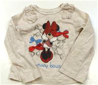 Béžové melírované triko s Minnie zn. YD + Disney