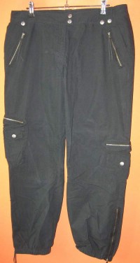 Dámské černé bokové plátěné kalhoty 