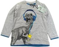 Nové - Šedé triko s dinosaurem zn. Respect 