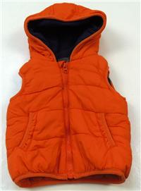 Oranžová šusťáková zateplená vesta s kapucí zn. F&F 