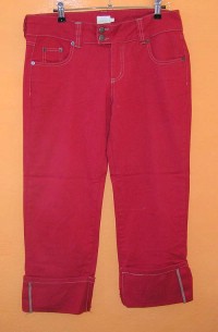 Dámské červené plátěné kalhoty zn. Fransa