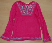 Růžové triko s výšivkou a korálky zn. Debenhams vel. 9-10 let