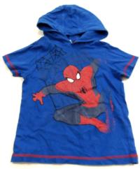 Modré tričko se Spider-manem a kapucí 
