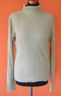 Dámský béžový pletený svetr s rolákem vel. 42
