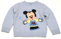 Modrý svetr s Mickey Mousem