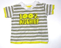 Béžové pruhované tričko s nápisem zn. Early Days