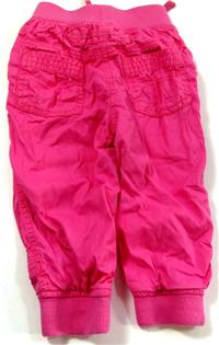 Růžové plátěné oteplené cuff kalhoty zn. Next