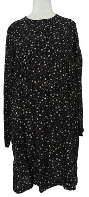 Dámské černé kytčkované šaty zn. H&M