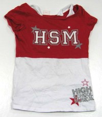 Červeno-bílé tričko s nápisem HSM zn.Disney