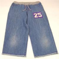 Modré 7/8 riflové kalhoty s číslem 