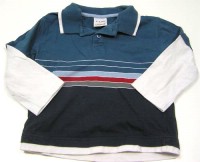 Modro-bílé pruhované triko s límečkem zn. Ladybird