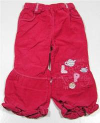 Červené manžestrové kalhoty s konvičkou zn. Mothercare