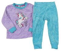 Lila-modré plyšové pyžamo s jednorožcem zn. Pocopiano