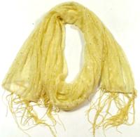 Outlet - Dámský narcisový lehký šátek s třásněmi a flitry 
