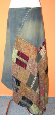 Dámská modro-kostkovaná riflová sukně zn. René Derhy