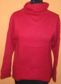 Dámský červený svetr s rolákem