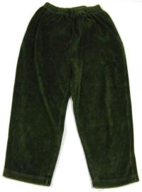 Zelené sametové kalhoty 