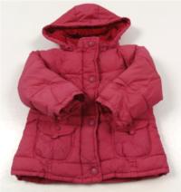 Růžová šusťáková zimní bundička s kapucí zn. Marks&Spencer 