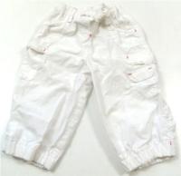 Bílé plátěné kapsové cuff kalhoty zn. Marks&Spencer 