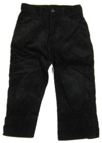 Černé manžestrové kalhoty 