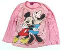 Růžové triko s Minnie a Mickeym zn. Disney 