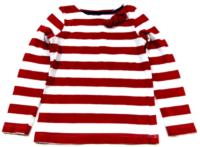 Červeno-bílé pruhované triko s mašličkou zn. TU