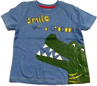 Nové - Modré tričko s krokodýlem zn. Nutmeg 