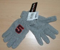 Šedé fleecové oteplené prstové rukavice s číslem vel. 10 let - nové