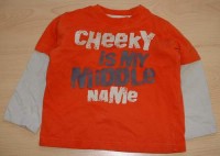 Oranžovo-béžové triko s nápisy zn. Mothercare