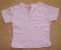 Růžové tričko s kapsičkou