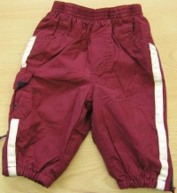 Vínové plátěné oteplené kalhoty s pruhy zn. Gymboree