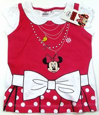 Nové - Bílo-růžové tričko s Minnie zn. Disney 