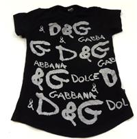 Černé tričko s nápisem zn. D&G 