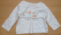 Bílé triko s nápisy a čísly zn. Mothercare