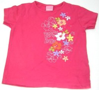 Růžové tričko s kytičkami zn. Cherokee