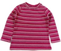 Outlet - Růžovo-šedo-bílé pruhované triko 