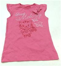 Růžové tričko s Kitty s mašličkou