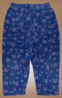Fialové sametové kalhoty s kytičkami zn. Adams
