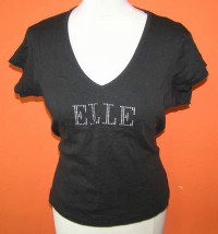 Dámské černé tričko s nápisem zn. Elle