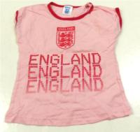 Růžové tričko s potiskem England
