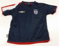 Tmavomodro-červeno-bílé sportovní tričko England zn. Umbro 