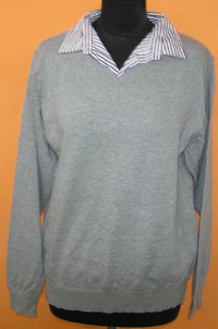 Pánský šedý svetr s košilí zn. Cedarwood
