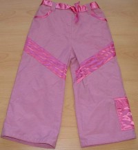 Starorůžové šusťákové kalhoty s podšívkou zn. Adams