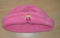 Růžová fleecová čepička s obrázkem