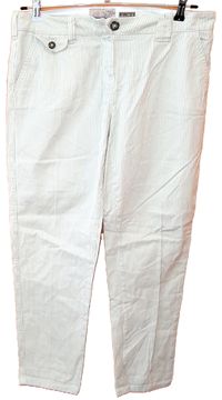 Dámské bílo-šedé proužkované kalhoty zn. Next vel. 14R 