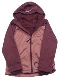 Růžovo-tmavorůžová softshellová bunda s kapucí zn. Crivit