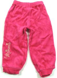 Tmavorůžové sametové kalhoty s nápisem zn. George + Disney