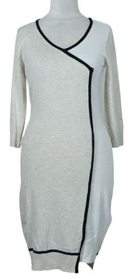 Dámské béžovo-bílé pletené šaty s pruhy zn. Orsay 
