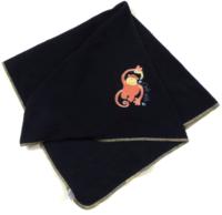 Tmavomodrá fleecová deka s opičkou
