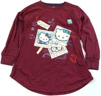 Nové - Vínové triko s Kitty zn. Sanrio zn. Marks&Spencer 